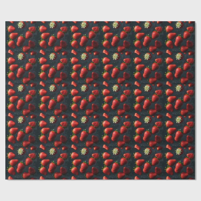 Erdbeere Geschenkpapier (Flach)