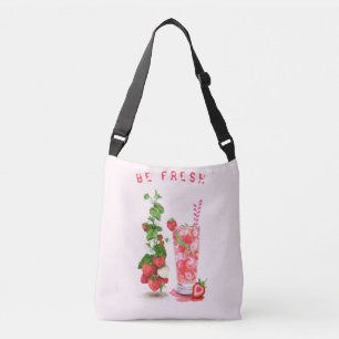 Erdbeere Getränke Früchte Crossbody Bag Tragetaschen Mit Langen Trägern
