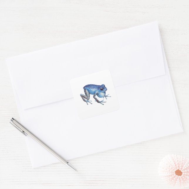 Erdbeere Giftdarmfrosch Quadratischer Aufkleber (Umschlag)