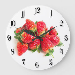 Erdbeere Große Wanduhr