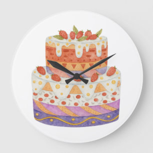Erdbeere Große Wanduhr
