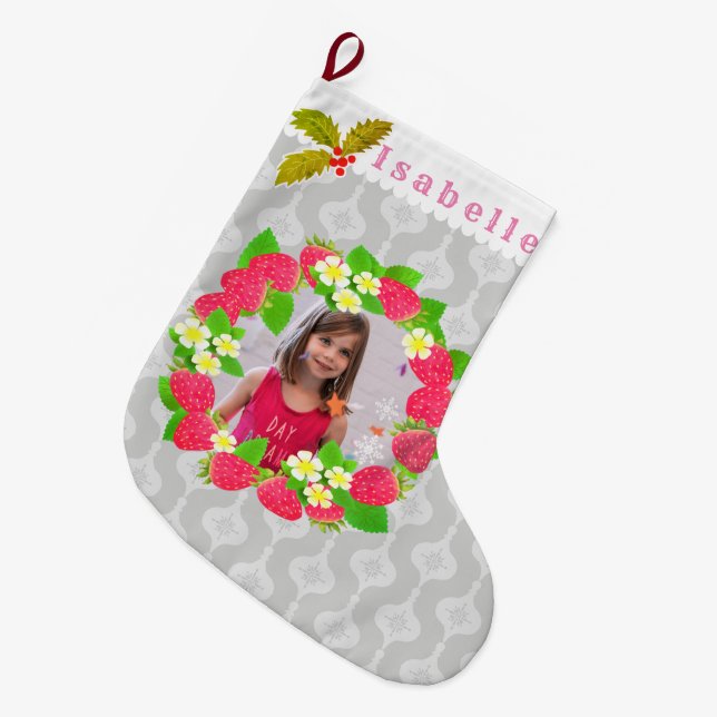 Erdbeere Großer Weihnachtsstrumpf (Vorderansicht (hängend))