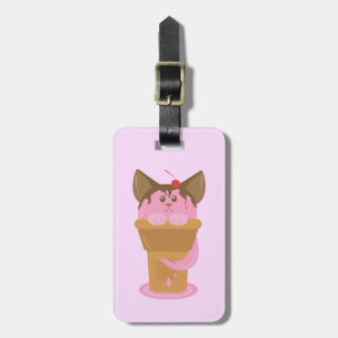 Erdbeere Ice Creme Cat Gepäckanhänger