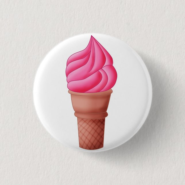 Erdbeere Icecream - Schaltfläche Button (Vorderseite)