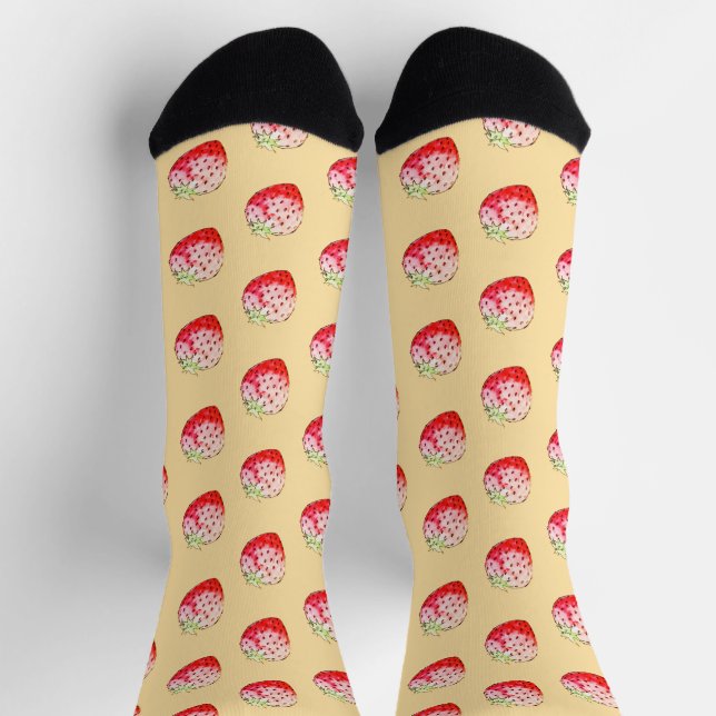 Erdbeere in Gelb Socken (Oben)
