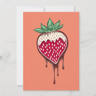 Erdbeere in Schokoladeneinladung getaucht Einladung