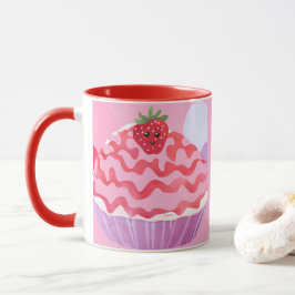 Erdbeere, kurzer Kuchen Tasse