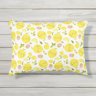 Erdbeere Lemon White Kissen Für Draußen