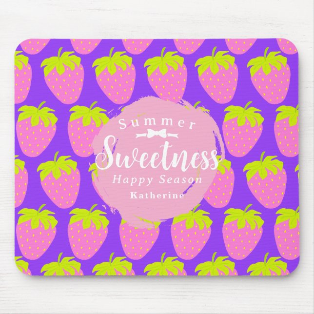 Erdbeere Lila Mousepad (Vorne)