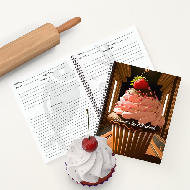 Erdbeere Mattiert Cupcake Dessert Rezepte Notizbuch (Von Creator hochgeladen)