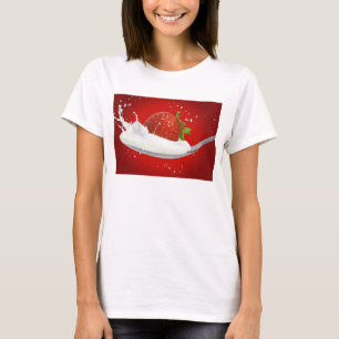 Erdbeere mit Milchspritze T-Shirt