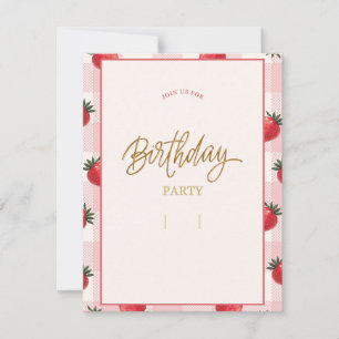 Erdbeere Moderne farbenfrohe Babydusche oder Kinde Feiertagskarte