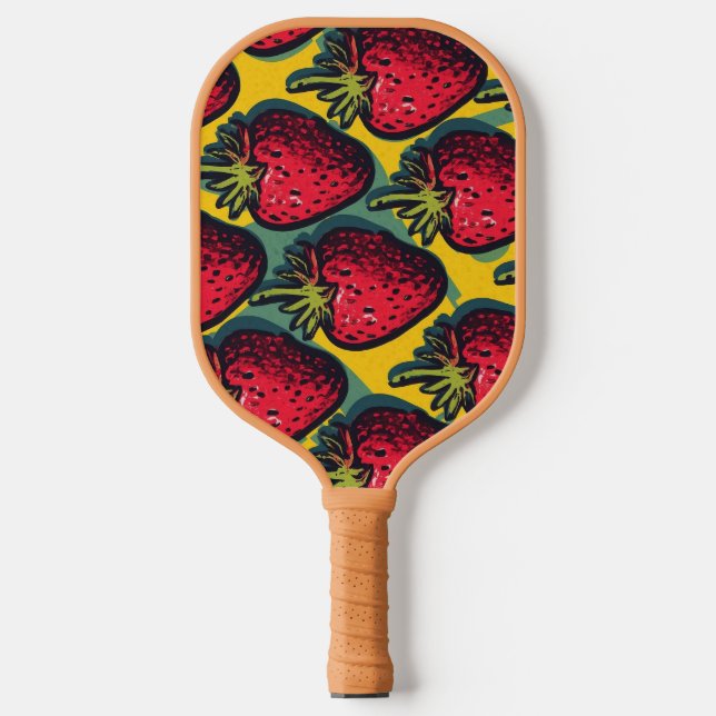 Erdbeere Muster Fruitarian Berry Strawberries F Pickleball Schläger (Vorderseite)