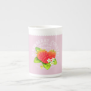 Erdbeere Pastellrosa Design. Prozellantasse