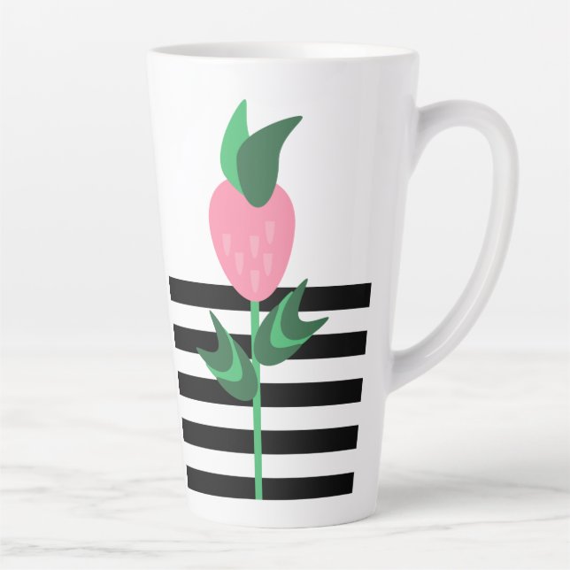 Erdbeere Pflanze Schwarze Streifen Milchtasse (Rechts)