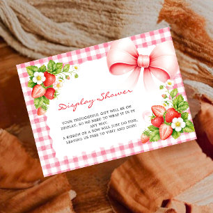 Erdbeere Pink Gingham Display Dusche Karte