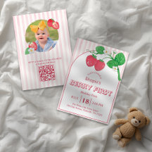 Erdbeere Pink Streifen Mädchen Berry Erster Geburt