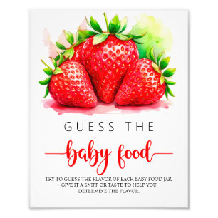Erdbeere Raten Sie das Baby-Food-Zeichen Fotodruck