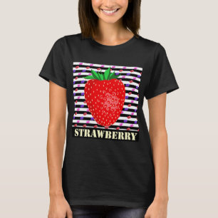 Erdbeere Retro Streifen T-Shirt