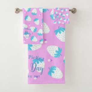 Erdbeere Rosa Blau Badhandtuch Set