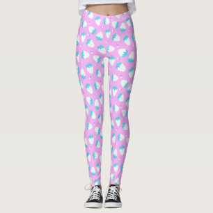 Erdbeere Rosa Blau Leggings