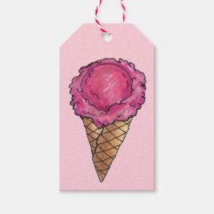 Erdbeere Rosa Eiscreme Waffelkone Feinschmecker Geschenkanhänger