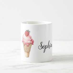 Erdbeere Rosa Eistüte Kaffeetasse