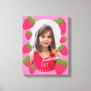 Erdbeere Rosa Foto Leinwanddruck