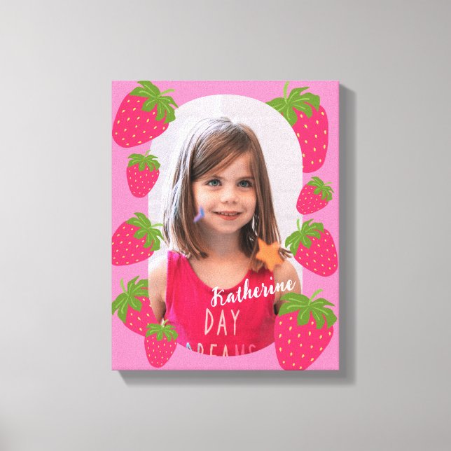Erdbeere Rosa Foto Leinwanddruck (Vorderseite)