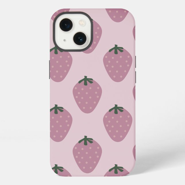 Erdbeere, rosa, Frucht iPhone Hülle (Rückseite)