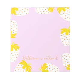 Erdbeere Rosa Gelb Notizblock