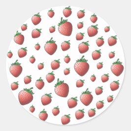 Erdbeere Runder Aufkleber