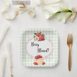 Erdbeere Shortcake Babydusche Teller