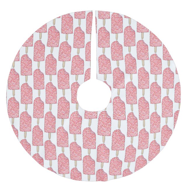 Erdbeere Shortcake Ice Popsim Junk Food Polyester Weihnachtsbaumdecke (Vorderseite)