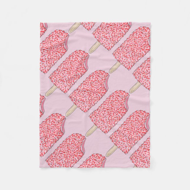 Erdbeere Shortcake Rosa Eiscreme Popsira Fleecedecke (Vorderseite)