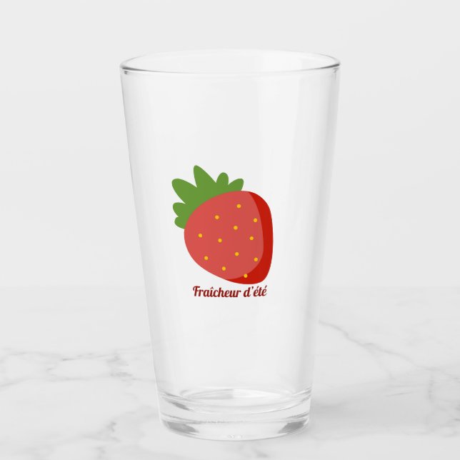 Erdbeere Sommerfrische Glas (Vorderseite)