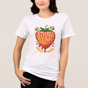Erdbeere Süß Frisch – Süße Obstillustration Tri-Blend Shirt