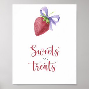 Erdbeere - Süßigkeiten und Leckereien Baby Shower Poster