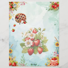 Erdbeere Sweet Leckerei Blank Vollrezeptseite