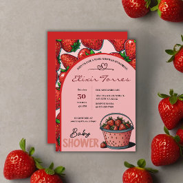 Erdbeere Sweet Pink Bucket Baby Dusche Einladung