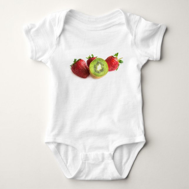 Erdbeere und Kiwi Baby Strampler (Vorderseite)