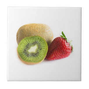 Erdbeere und Kiwi Fliese