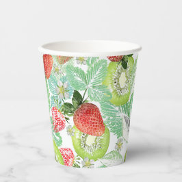 Erdbeere und Kiwi. Pappbecher