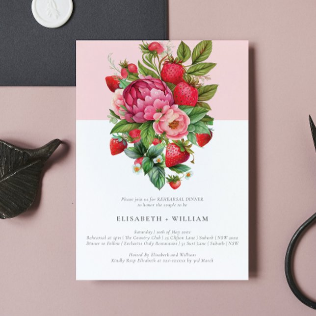 Erdbeere und Peonies Sommeressen Probe Einladung (Von Creator hochgeladen)