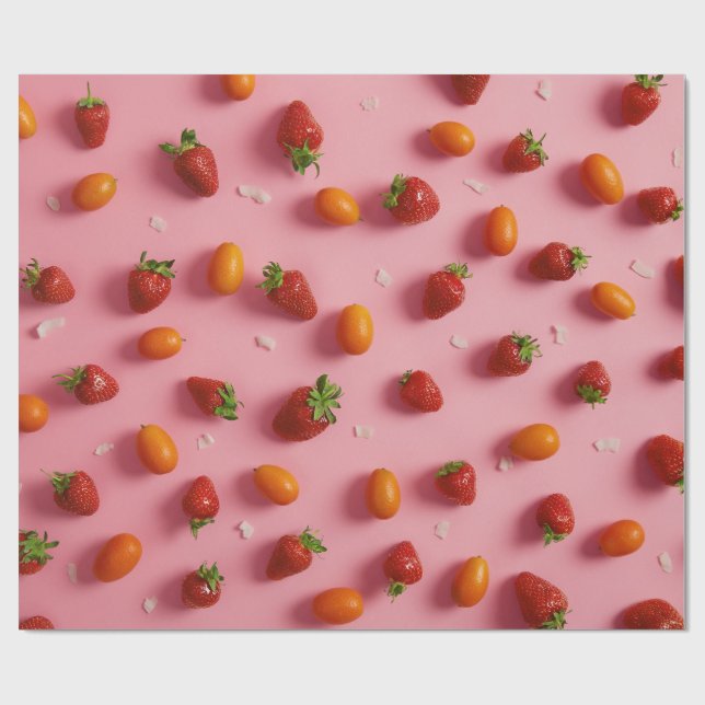 Erdbeere und Tomaten Geschenkpapier (Flach)