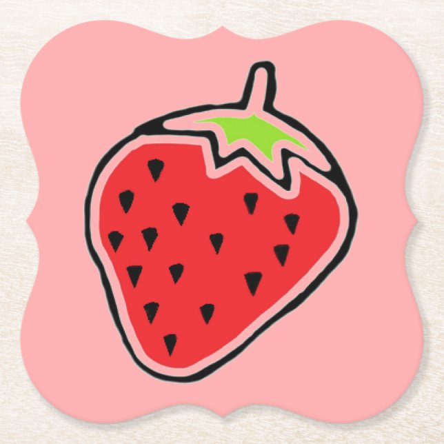 Erdbeere Untersetzer (Vorderseite)