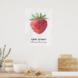 Erdbeere vom Obstmarkt Poster