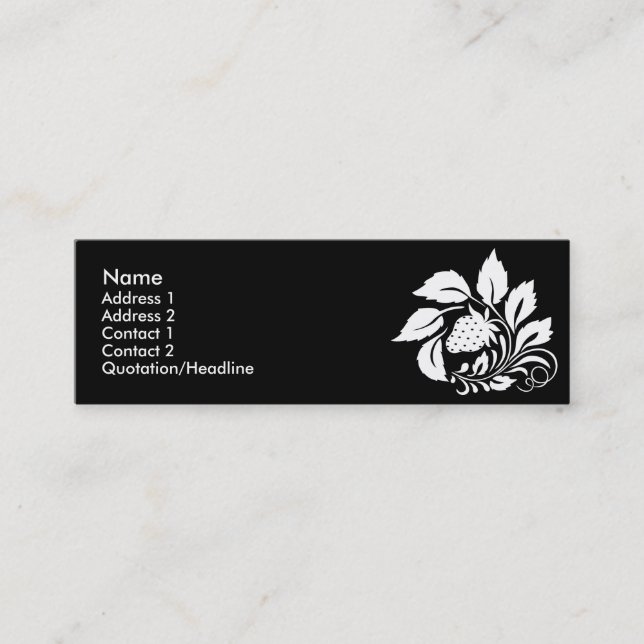 Erdbeere_weiß Mini Visitenkarte (Vorderseite)