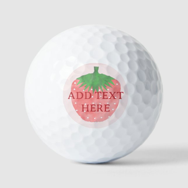Erdbeere Zeichne benutzerdefinierten Text Golfball (Vorderseite)