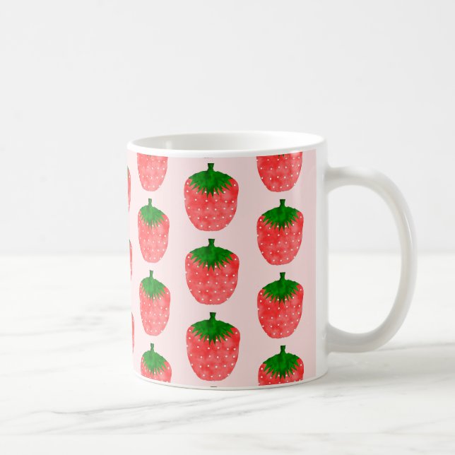 Erdbeere Zeichnend Kaffeetasse (Rechts)